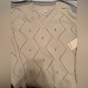 Nurture by westbound rhinestone sweater NWT L